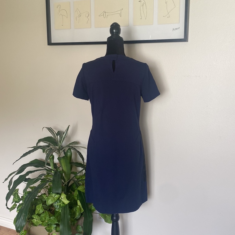 BCBG Maxazria Chrissie Pleather-Blocked Dress - Picture 7 of 14